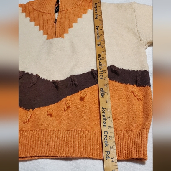Cider Orange, Cream, And Brown Knit Sweater. Sz L NWT - Picture 6 of 6